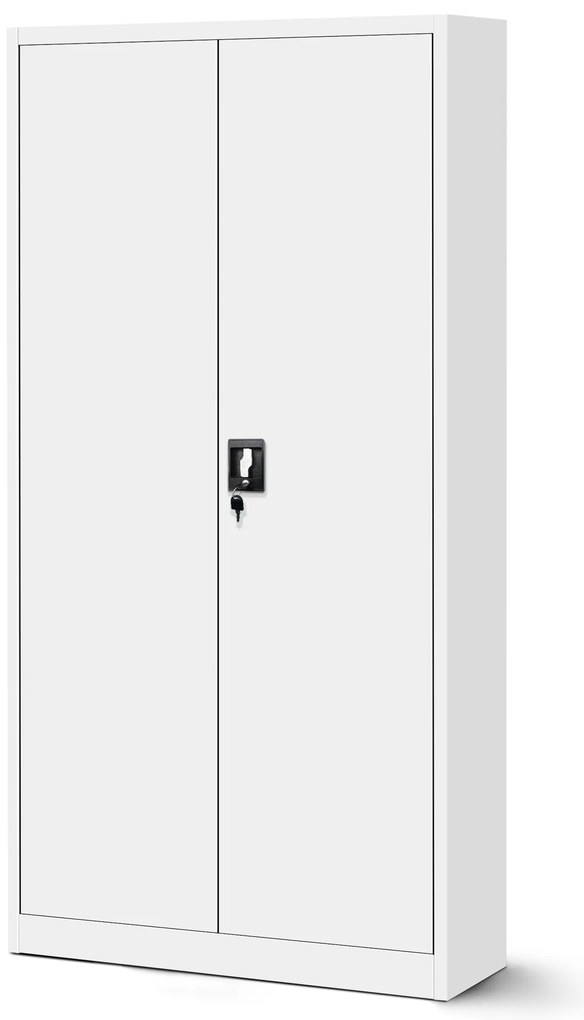 Zestaw 4x szafa biurowa metalowa na akta biała, 900x1850x400 mm: JAN