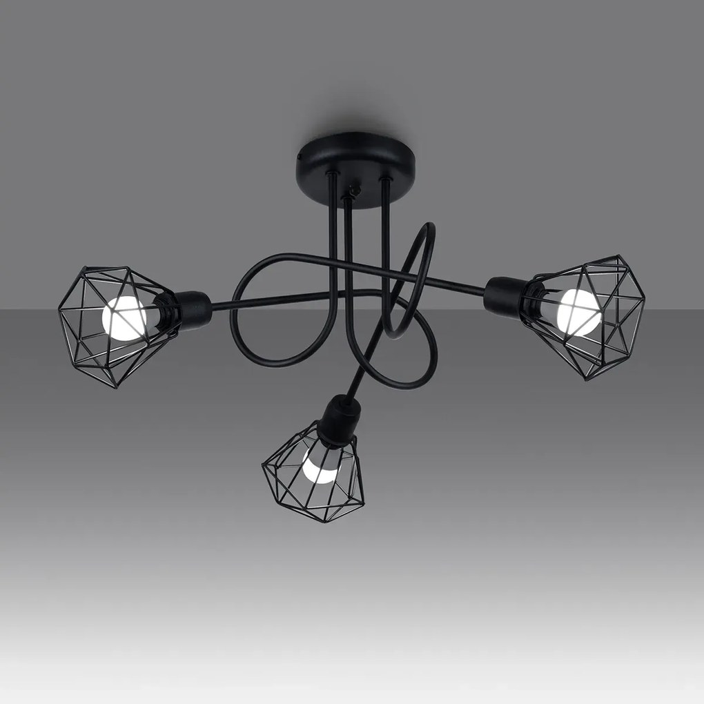 Żyrandol ARTEMIS 3S czarny SOLLUX LIGHTING