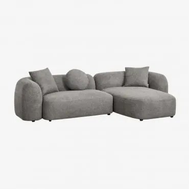 Dwuczęściowa Prawa Sofa Modułowa Z Szezlongiem W Kolorze Coco Chenille Granitowo-szary Gruby Szenil - Sklum