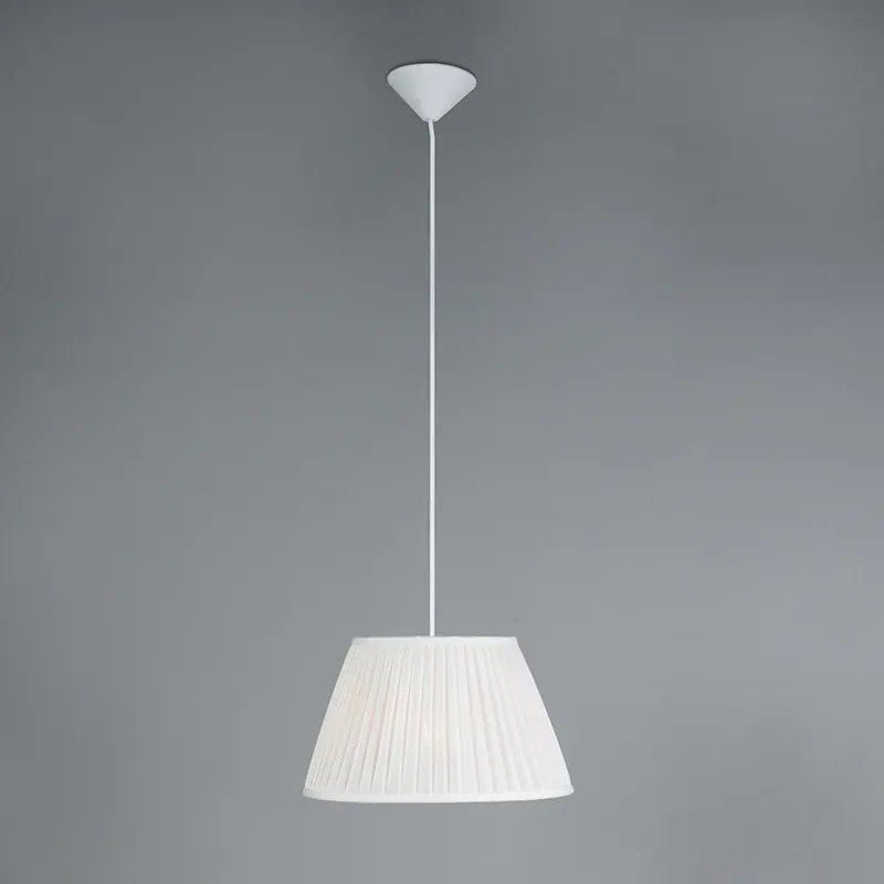 Lampa wisząca Retro biała 35 cm - Plisse Retro Oswietlenie wewnetrzne