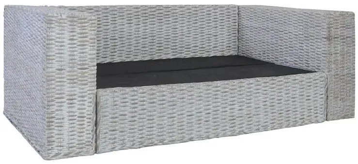 Szara 2-osobowa sofa z rattanu W1-F16