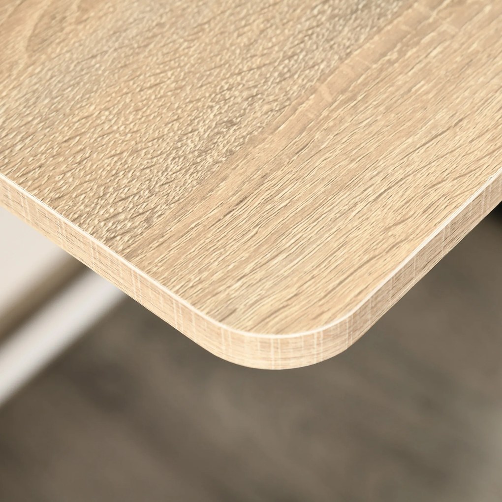 HOMCOM Biurko komputerowe w kolorze biały i dąb Praktyczne z eleganckim designem Idealne do pracy i nauki 84x45x85 cm | Aosom PL