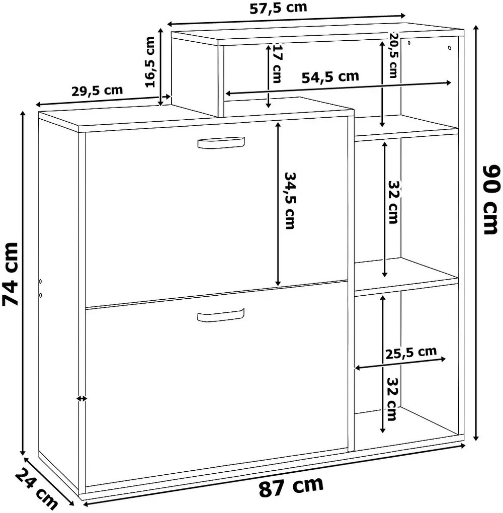 Szafka na buty z regałem A1-D40