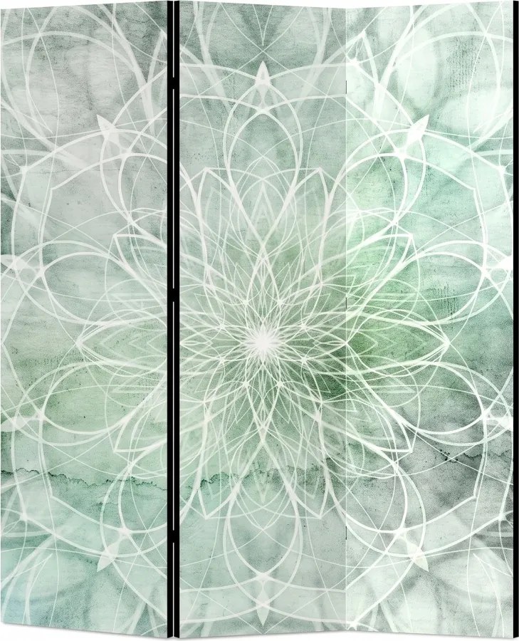 Parawan pokojowy 3-częściowy 135x172 Dwustronny dekoracyjny boho zen Szary Kwiatowa Symetria Natury
