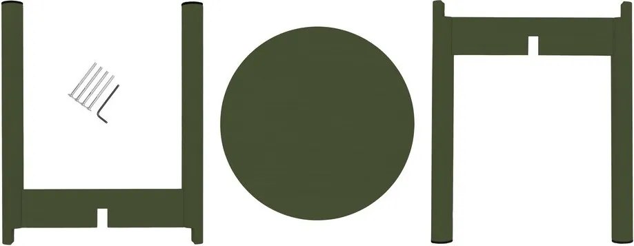 Zielony stołek z litego drewna bukowego Hopp – noo.ma