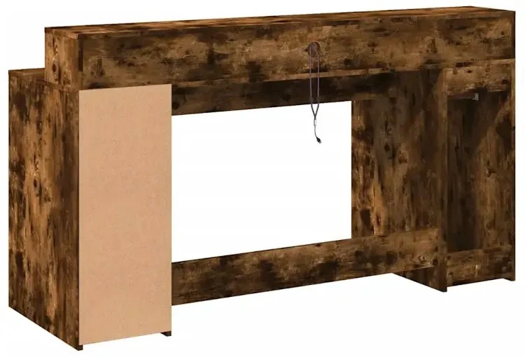 Biurko podświetlane 160 cm przydymiony dąb H1-B38