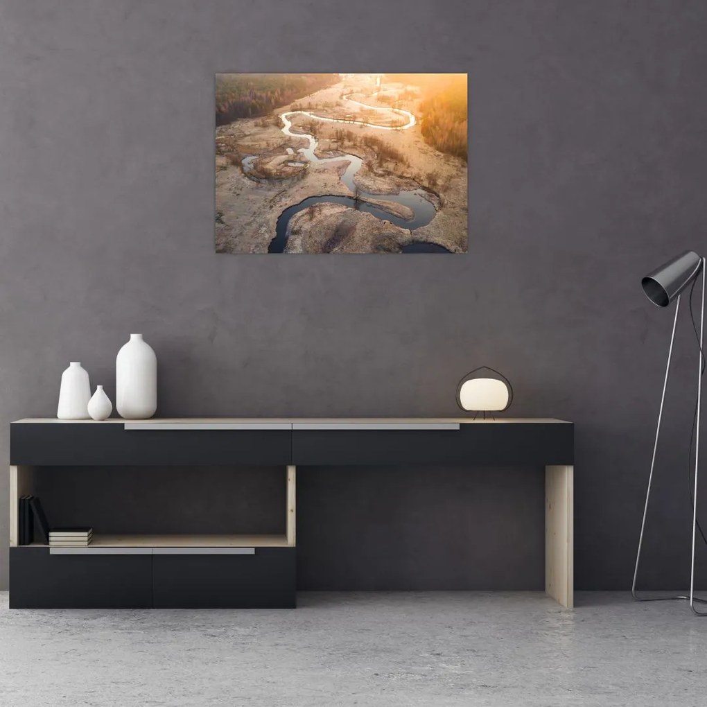 Obraz na szkle - Świt nad meandrami (70x50 cm)