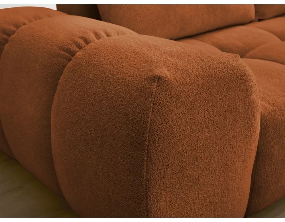 Sofa z tkaniny szenilowej w kolorze terakoty 278 cm Everest – Bobochic Paris