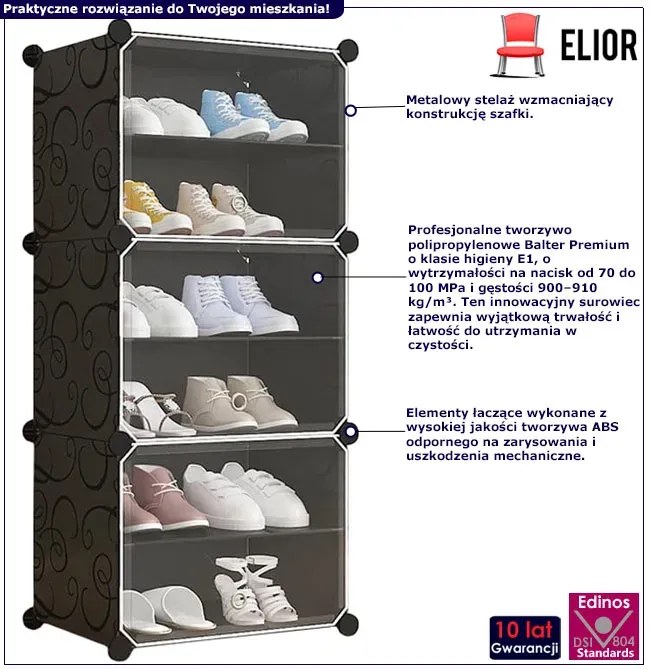 Szafka na buty do garderoby w stylu nowoczesnym Wexo
