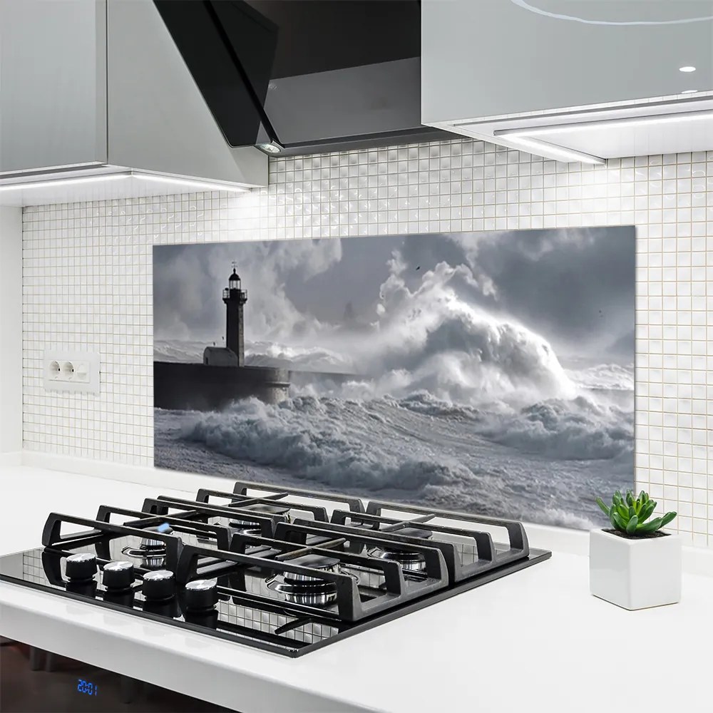 Szkło do Kuchni na Ścianę Klasyczna Latarnia Morska