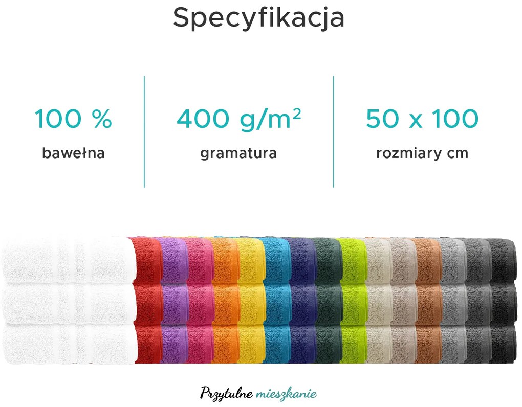Ręcznik Classic 50 x 100 cm lazurowy, 100% bawełna