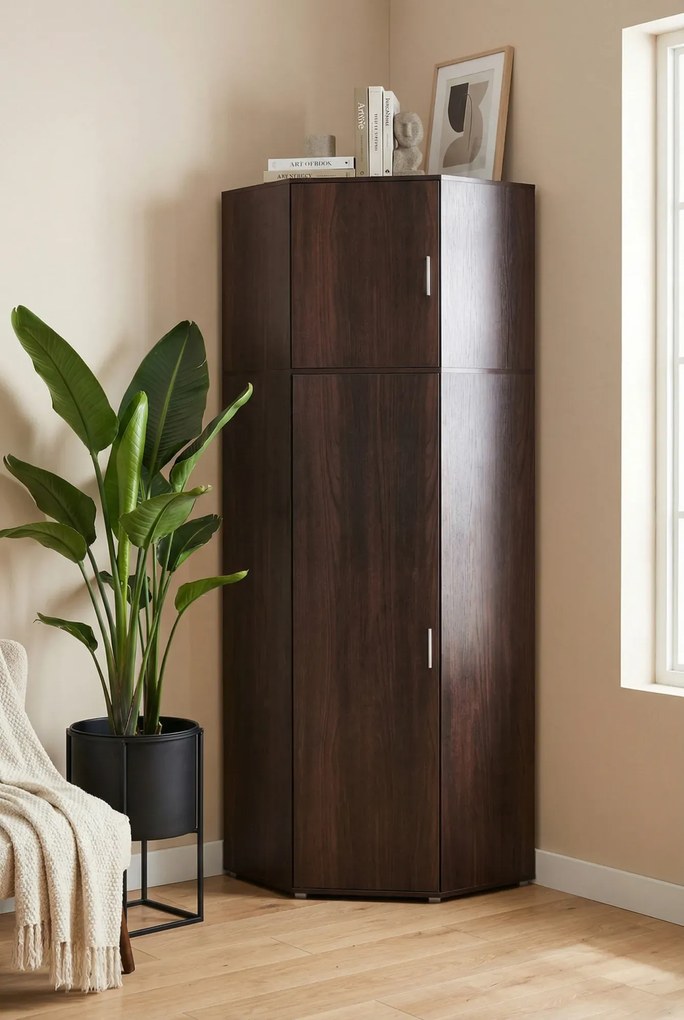 Szafa narożna z nadstawką na ubrania wenge T7-H08