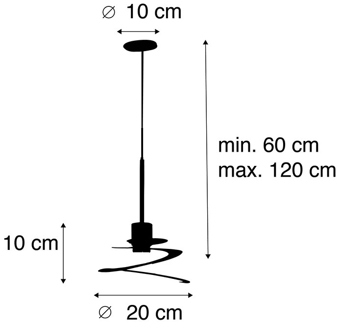 Designerska lampa wisząca z kloszem w kształcie spirali 20 cm - Scroll