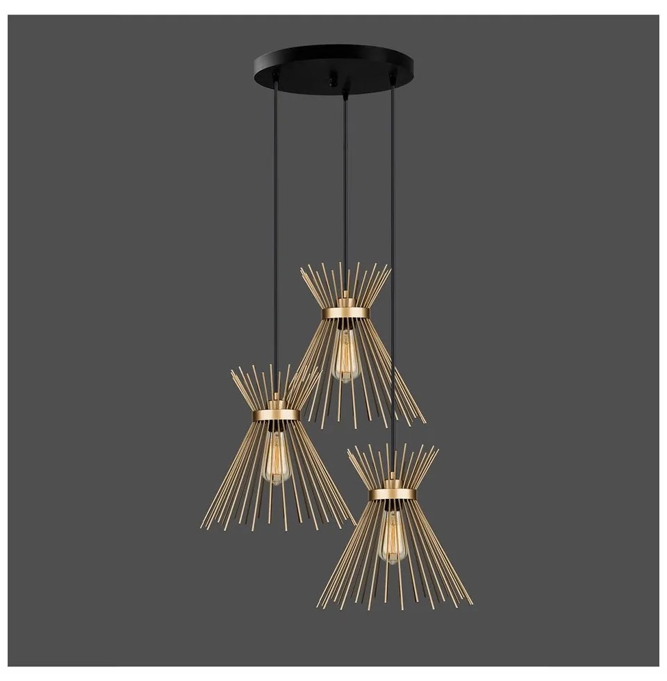 Metalowa lampa wisząca w kolorze złota ø 34 cm Izmir – Squid Lighting