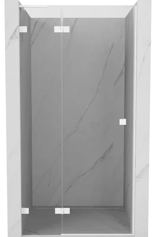 Mexen Lunar L drzwi prysznicowe uchylne lewe 105 cm, transparent, białe - 834L-105-000-20-00-L