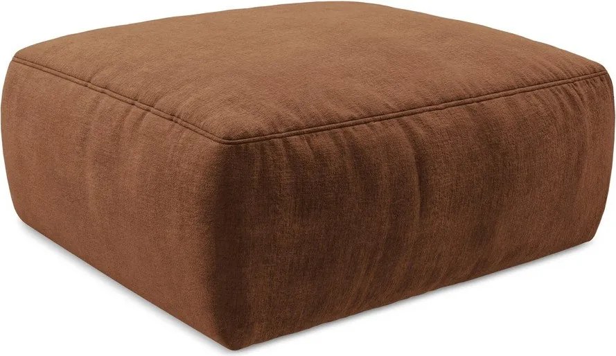 Podnóżek z tkaniny szenilowej w kolorze terakoty Kuki – Makamii