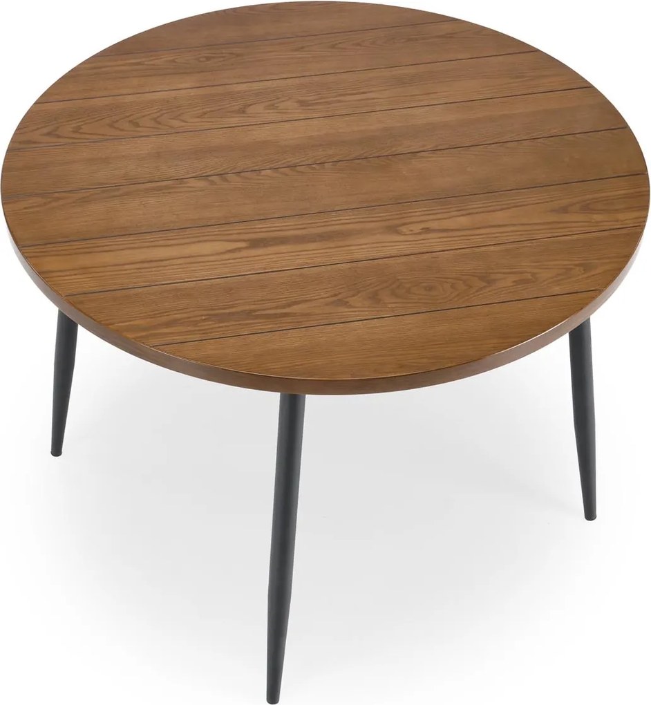 Okrągły stół do jadalni z orzechowym blatem Barry Halmar