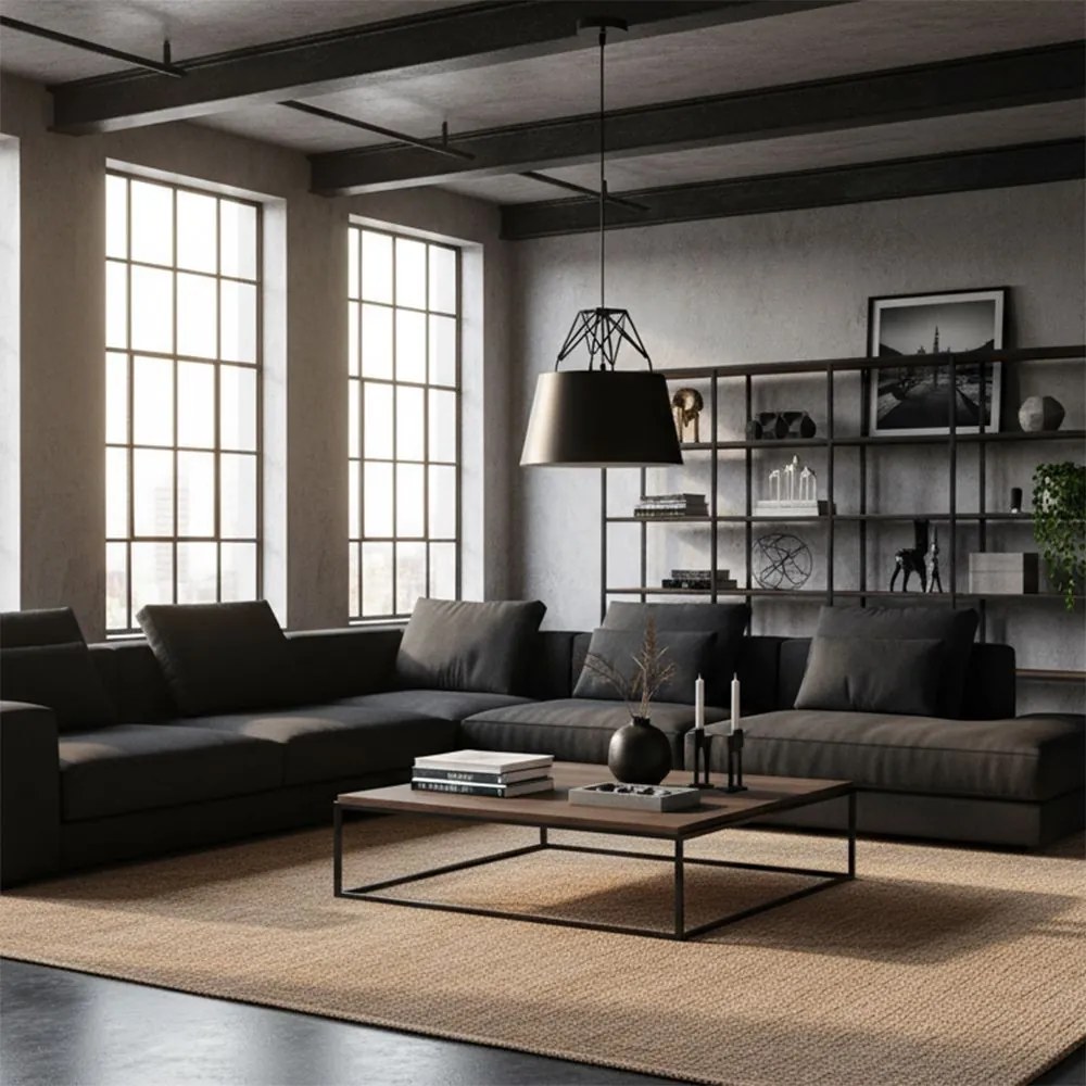 Lampa Sufitowa Wisząca Metalowa APP422-1CP Czarna