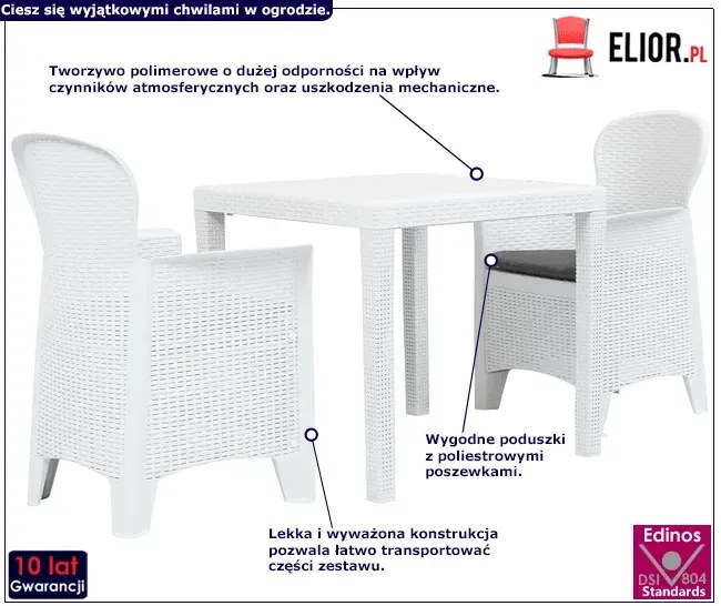 Zestaw białych mebli ogrodowych P2-P65