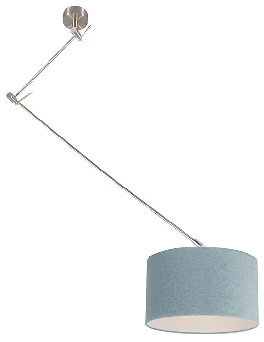 Nowoczesna lampa wisząca stal z abażurem mineralnym 35 cm - Blitz Nowoczesny Oswietlenie wewnetrzne