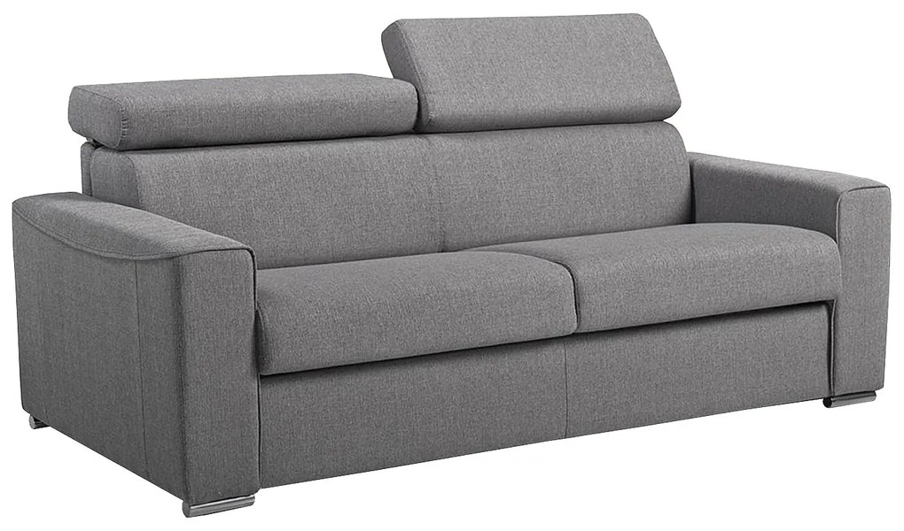 Kanapa 3-osobowa rozkładana typu express z tkaniny VIZIR - kolor szary - pow. spania: 140 cm - Materac 18 cm