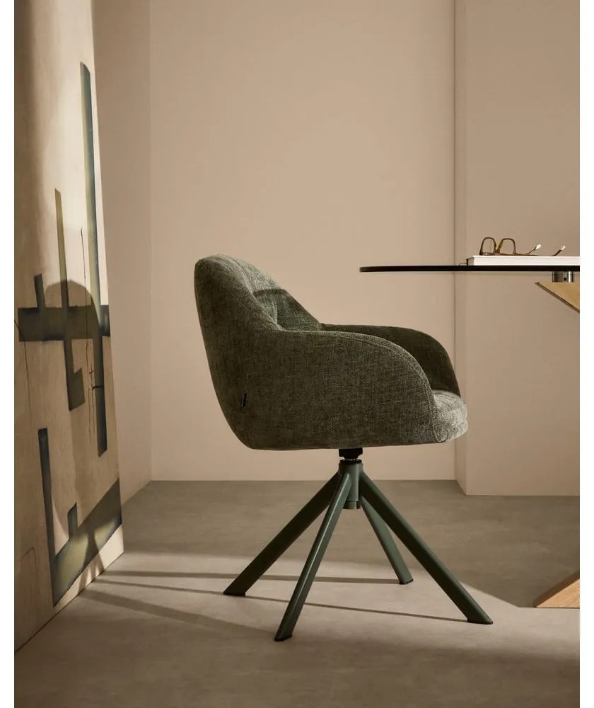 Ciemnozielone krzesło Dorina – Kave Home
