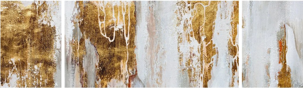 Obraz - Abstrakcja ze zotym (170x50 cm)