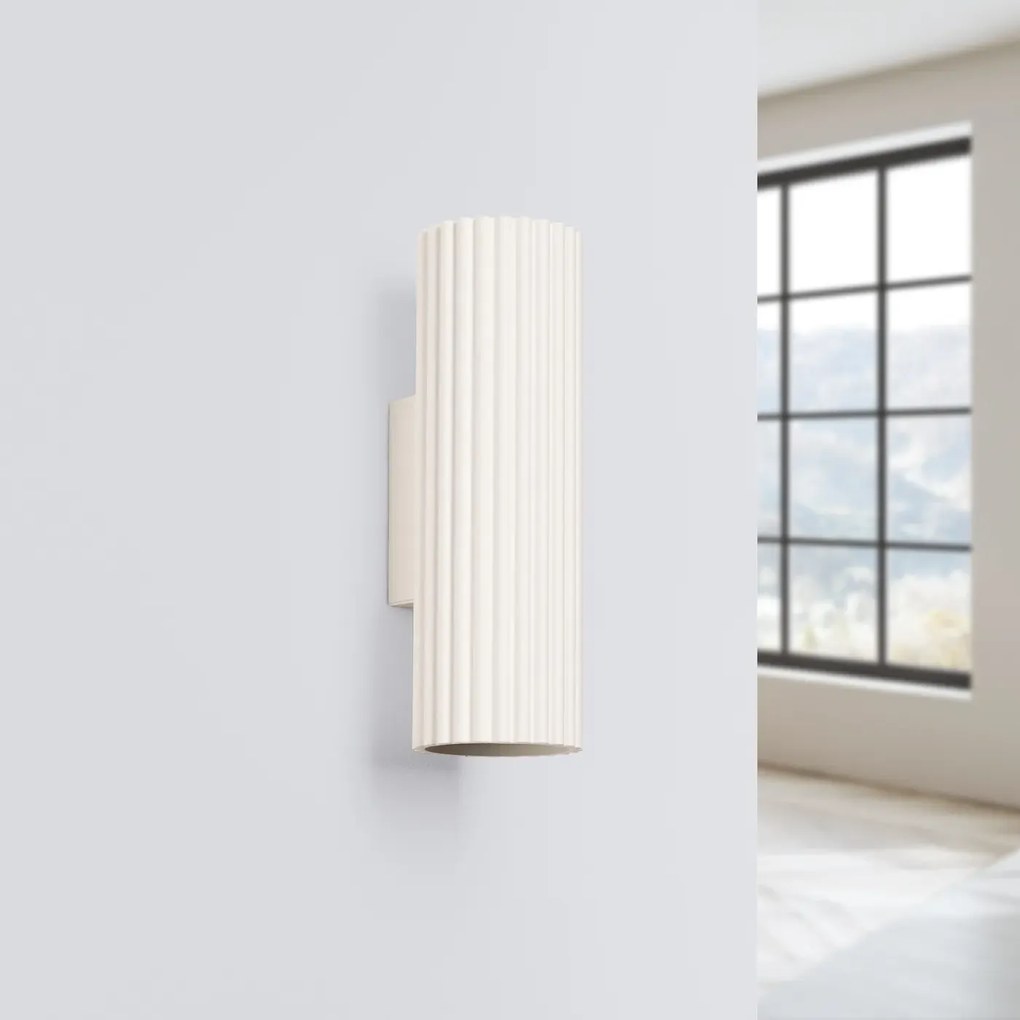 Kinkiet KARBON 20 beżowy ryflowany SOLLUX LIGHTING