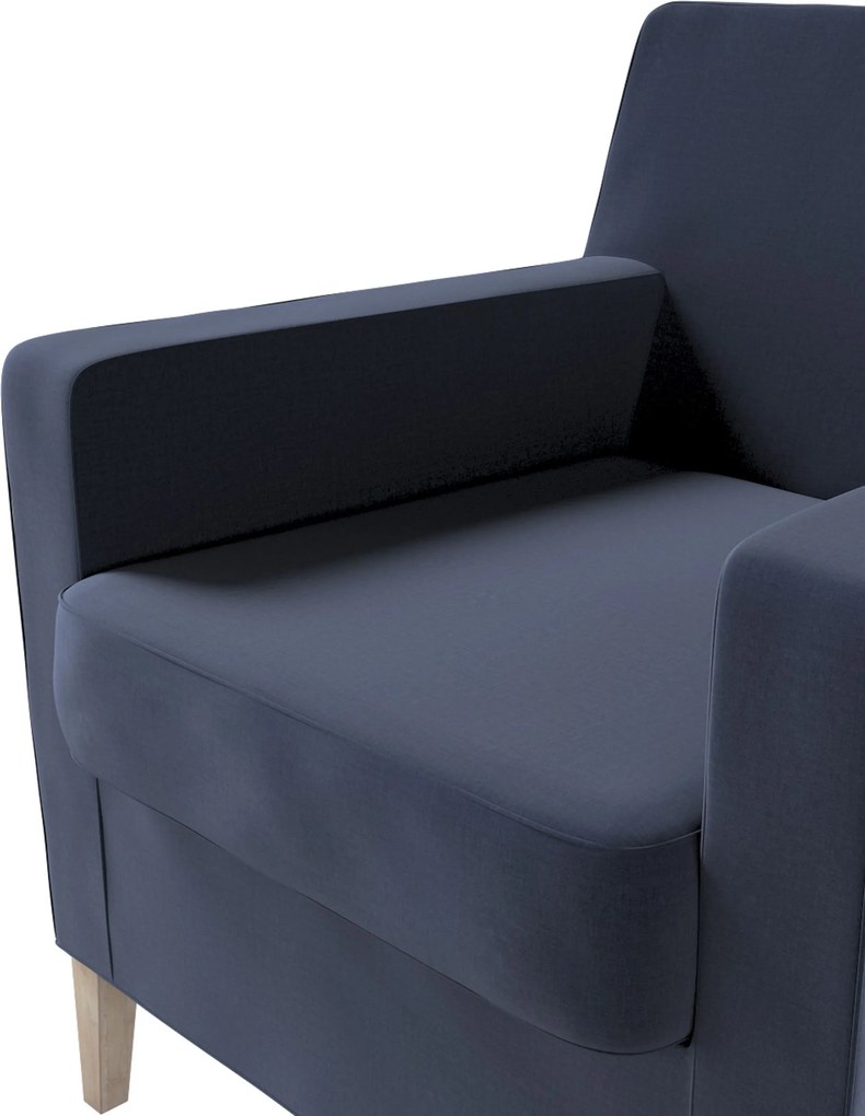 Pokrowiec na fotel Karlstad kolor granatowy tkanina welwetowa