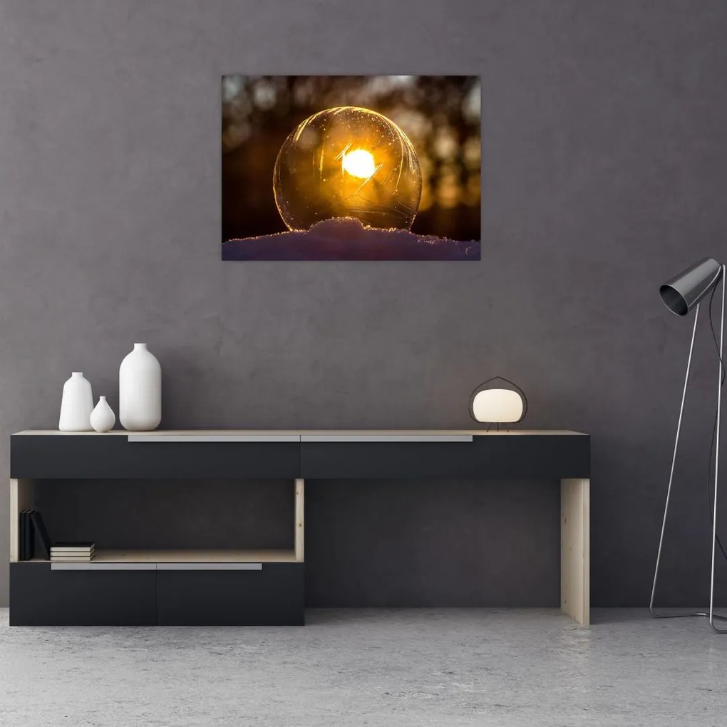 Obraz na szkle - Przezroczysta bańka (70x50 cm)
