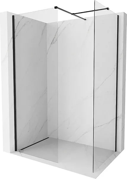 Mexen Kioto-X ścianka prysznicowa Walk-in 160 x 120 cm, transparent 10 mm, czarna - 800-160-202-70-00-120-X