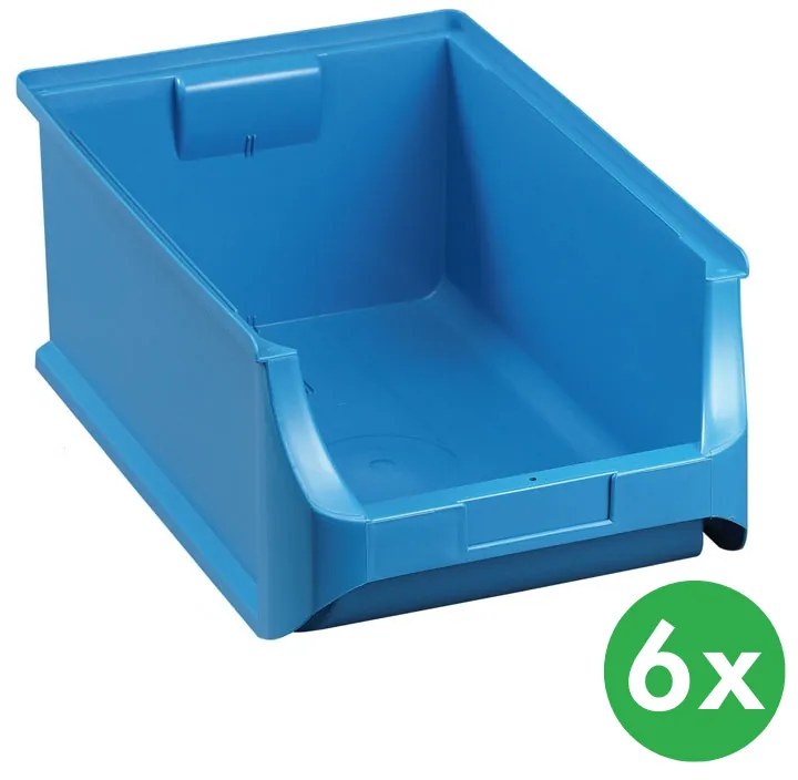 Plastikowe pojemniki PLUS 5, 310 x 500 x 200 mm, niebieskie, 6 szt.