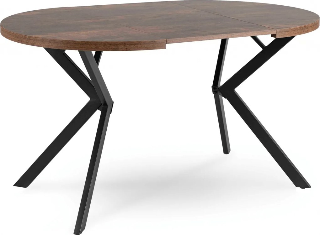 Stół rozkładany w stylu industrialnym Lugo 90-190 cm, dąb rustykalny/czarny