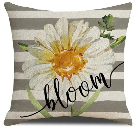 Poszewka na poduszkę BLOOM 45x45 cm, szara
