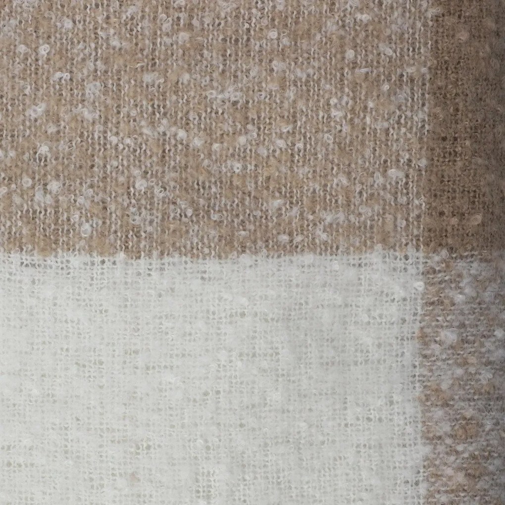 Koc ALLORA z przędzy boucle ecru 130x170 cm HOMLA