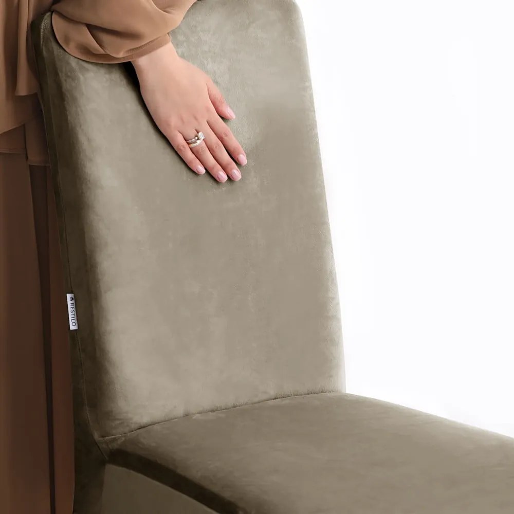 Szarobeżowy elastyczny pokrowiec na krzesło 48 cm Sento – Restilo