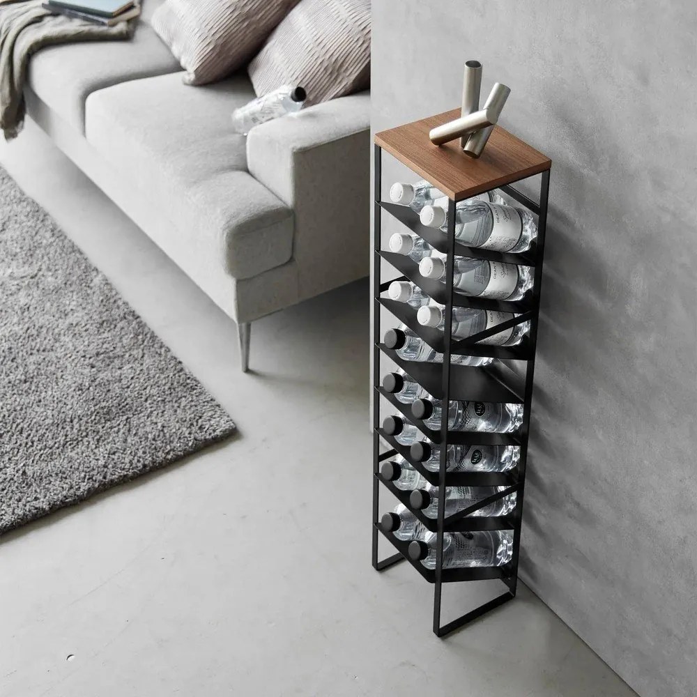 Czarny metalowy regał na wino liczba butelek 16 20x88,5x19 cm Tower – YAMAZAKI