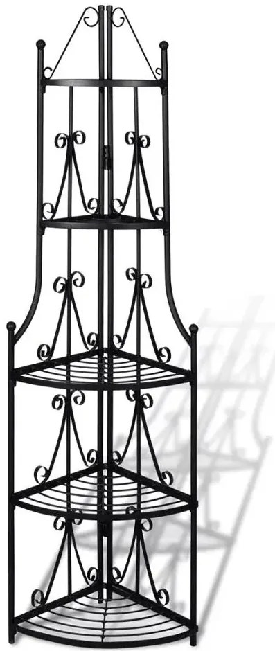 Czarny metalowy kwietnik W2-T08