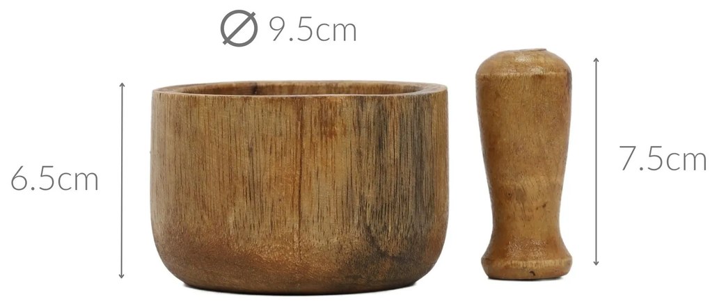 Moździerz kuchenny z drewna mango, 10 x 6 cm