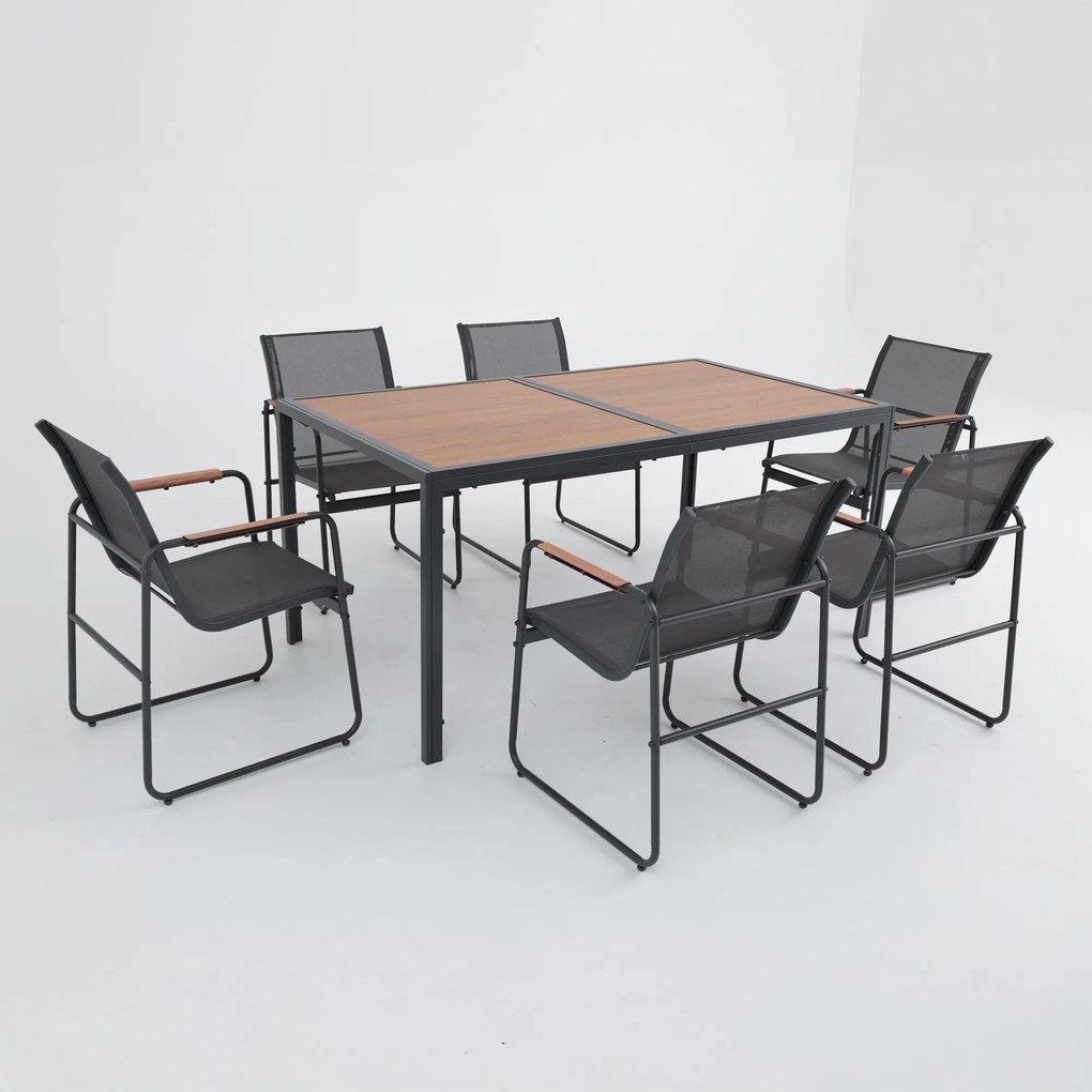 Zestaw mebli ogrodowych ze stołem Harlem antracyt PATIO