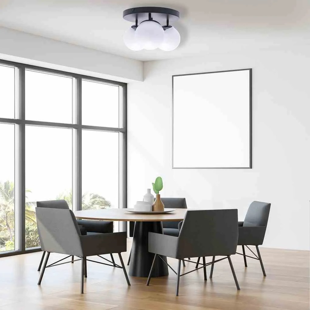 Lampa sufitowa SFERA BLACK/CHROME 3xE14 na kole