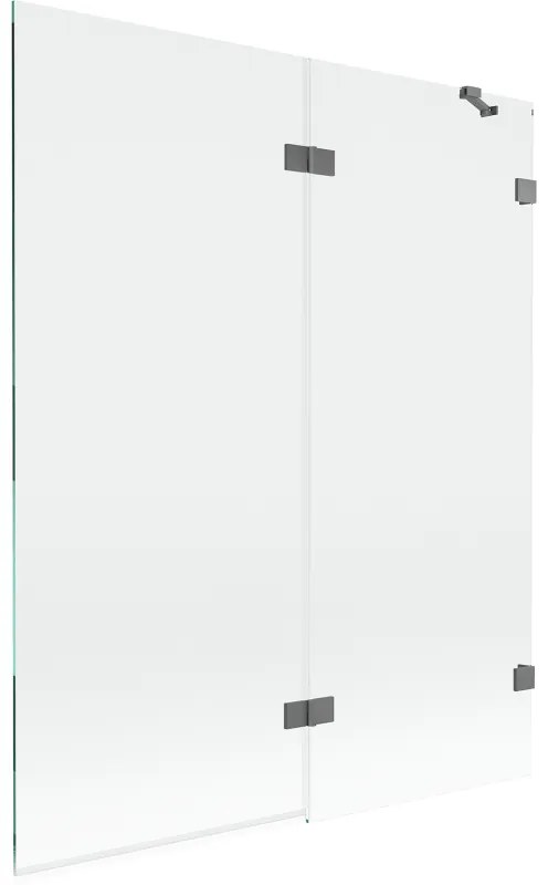 Mexen Lunar parawan nawannowy 2-skrzydłowy prawy 140 x 150 cm, transparent, gun metal - 897-140-100-95-00-P