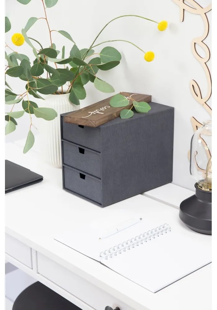 Kartonowy organizer z szufladką Ingrid Canvas Paper Laminate – Bigso