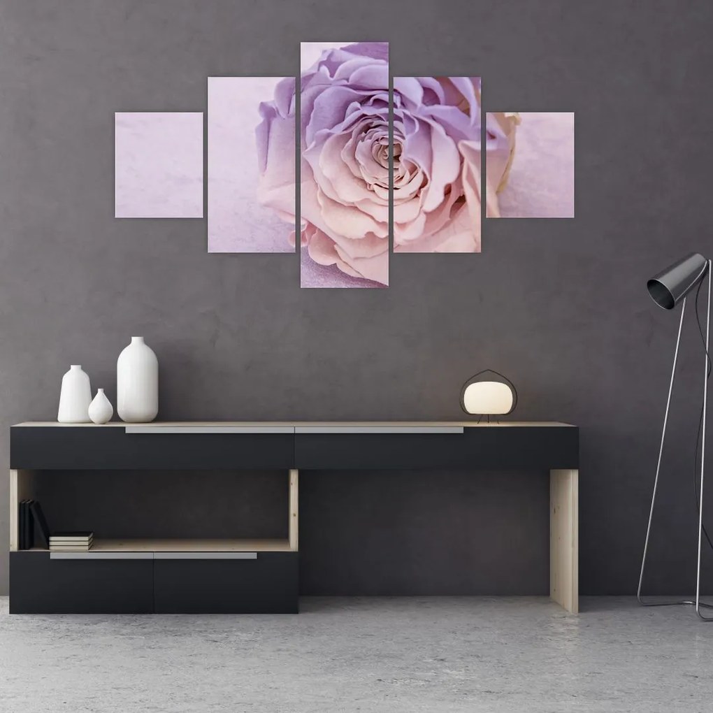 Obraz szczegółu kwiatu róży (125x70 cm)