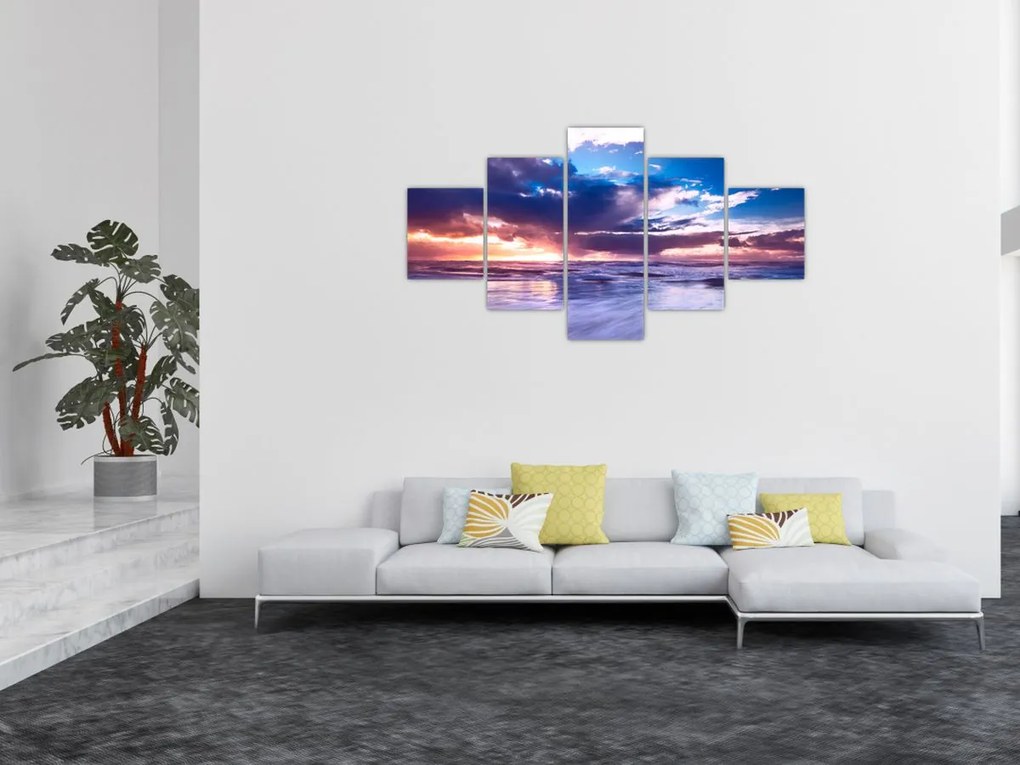 Obraz - Zachód słońca nad morzem (125x70 cm)