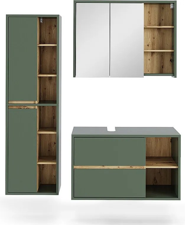 Zestaw mebli łazienkowych zielony/rzemieślniczy 100x45.5x60 viola