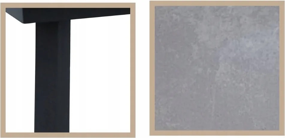 Stół ogrodowy aluminiowy 180x90 cm ze spiekiem kamiennym - solidny i trwały