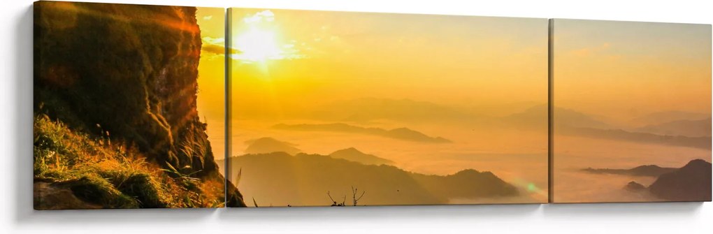 Obraz doliny w porannej mgle (170x50 cm)