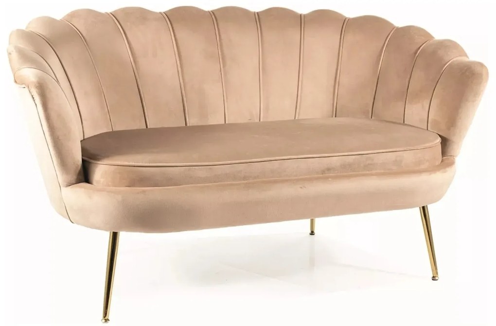 SOFA CAMELLIA 2 VELVET BEŻOWY BLUVEL 28/ZŁOTY SIGNAL