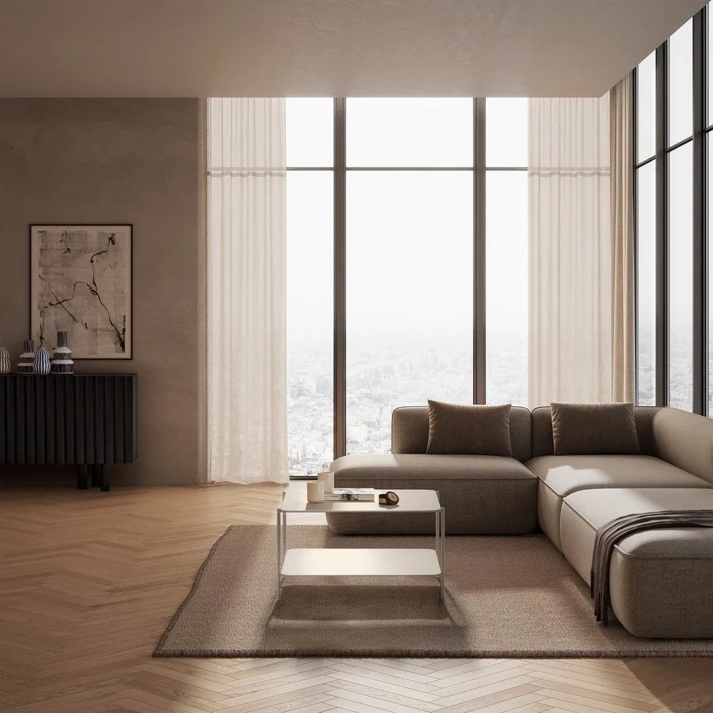 Kremowy metalowy stolik 70x73 cm Beatrix – MOME